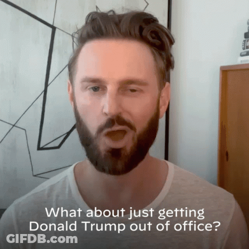 Bearded Man Talking About Donald Trump GIF