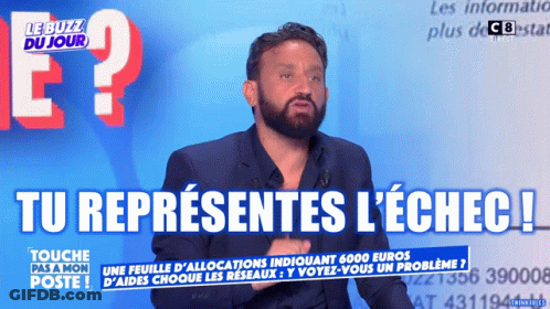 Bearded Man Talking Blue Background Le Buzz Du Jour GIF