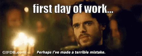 Bearded Man Talking First Day Of Work GIF
