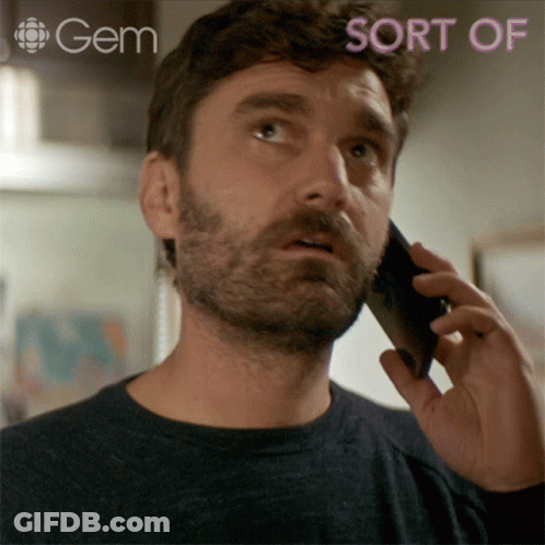 Bearded Man Talking On Cell Phone GIF