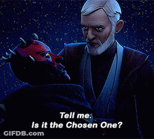 Bearded Man Talking To Horned Man Saying Tell Me Is It The Chosen One GIF