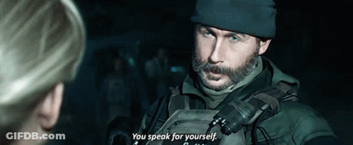 Bearded Man Telling Woman You Speak For Yourself GIF