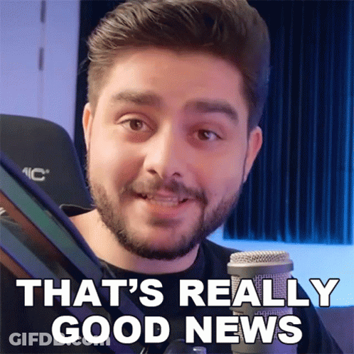 Bearded Man That's Really Good News At Microphone GIF