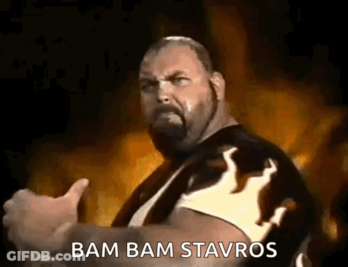 Bearded Man Thumbs Up Bam Bam Stavros GIF