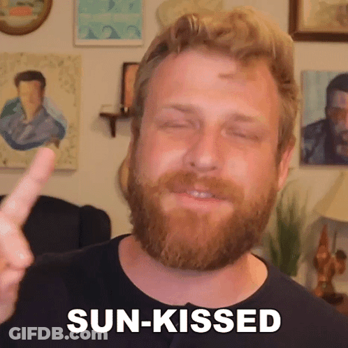Bearded Man Thumbs Up Saying Sun-Kissed GIF