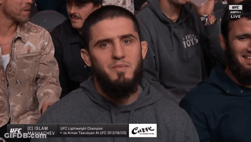 Bearded Man Watching UFC Fight In Crowd GIF