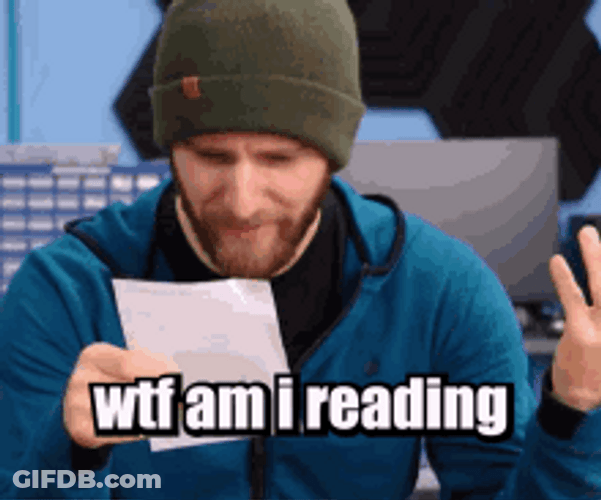 Bearded Man Wearing Bonnet Confused Reading GIF