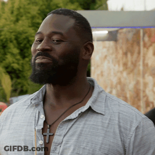 Bearded Man Wearing Cross Necklace GIF