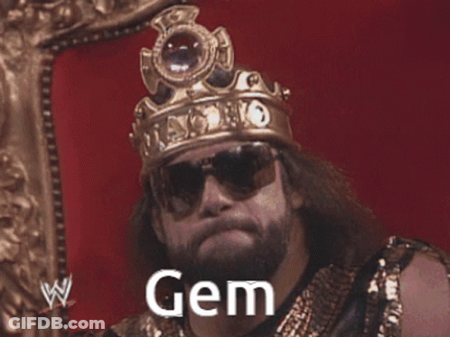 Bearded Man Wearing Crown And Sunglasses Gem GIF