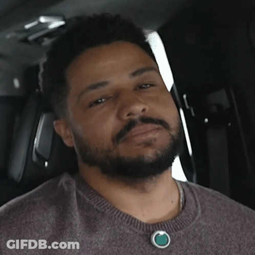 Bearded Man Wearing Green Stone Necklace GIF