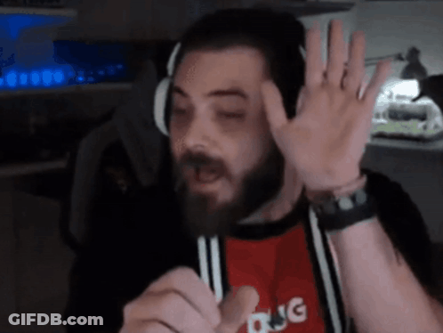 Bearded Man Wearing Headphones And Bug Shirt GIF