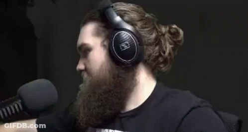 Bearded Man Wearing Headphones Dabbing In Front Of Microphone GIF