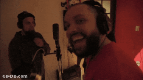Bearded Man Wearing Headphones Smiling GIF