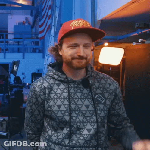Bearded Man Wearing Mr. Hat GIF