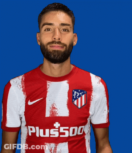 Bearded Man Wearing Red And White Plus500 Shirt GIF