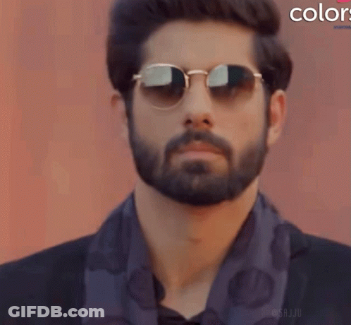 Bearded Man Wearing Sunglasses And Scarf GIF