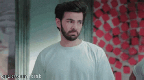Bearded Man White Shirt Red Square Wall GIF
