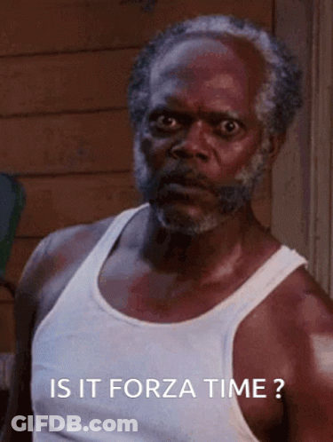 Bearded Man White Tank Top Is It Forza Time GIF