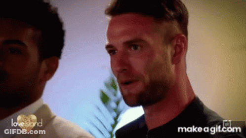 Bearded Man With Another Man On Love Island GIF
