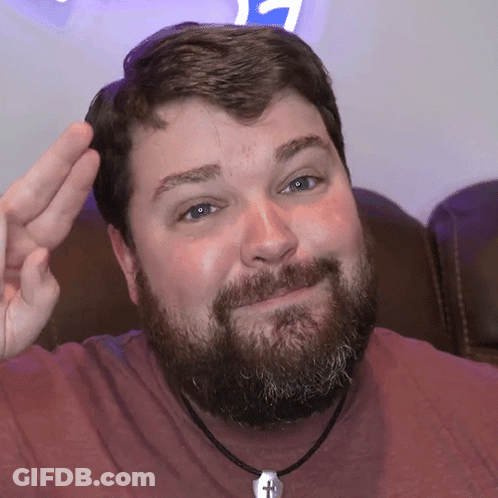Bearded Man With Cross Pendant Necklace GIF