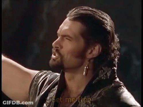 Bearded Man With Earrings Saying Set Me Free GIF