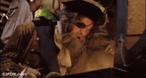 Bearded Man With Eye Patch Smoking Cigarette GIF