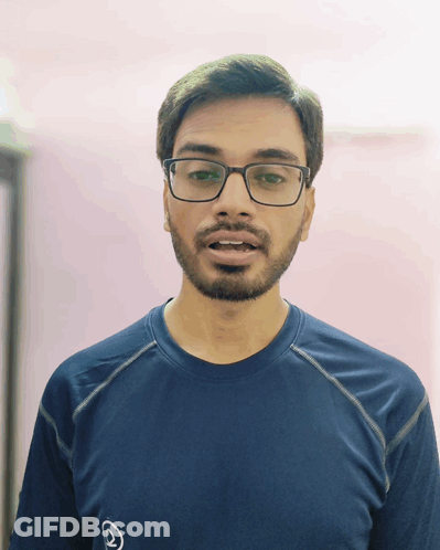 Bearded Man With Glasses In Blue Letter A Shirt GIF