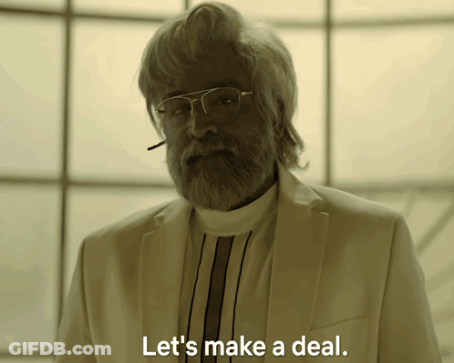 Bearded Man With Glasses Saying Let's Make A Deal GIF