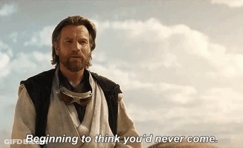 Bearded Man With Goggles In Desert Saying Beginning To Think You'd Never Come GIF