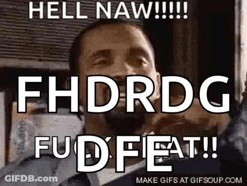Bearded Man With Gun And Sign Hell Naw Fhdrdg Fud Feat GIF