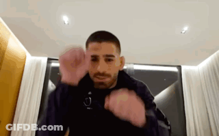 Bearded Man With Hands In Air GIF