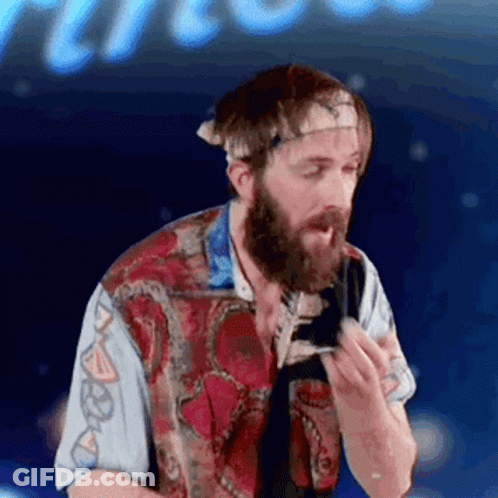 Bearded Man With Headband Smoking GIF