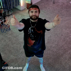 Bearded Man With Headband Thumbs Up Basketball Net GIF