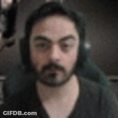 Bearded Man With Headphones And Microphone GIF