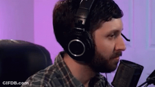 Bearded Man With Headphones And Microphone GIF