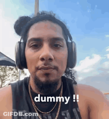 Bearded Man With Headphones And Necklace GIF