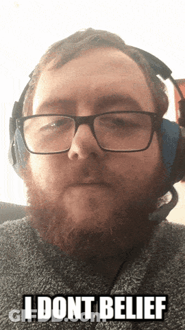 Bearded Man With Headphones Says I Dont Belief GIF