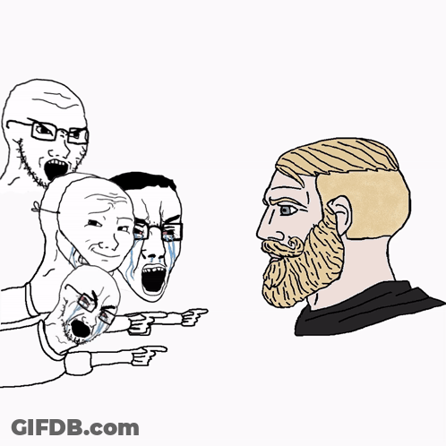 Bearded Man With Multiple Faces GIF