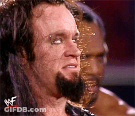 Bearded Man With Piercing And WWE Logo GIF