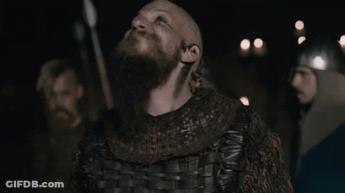 Bearded Man With Ragnarok Forehead Tattoo GIF