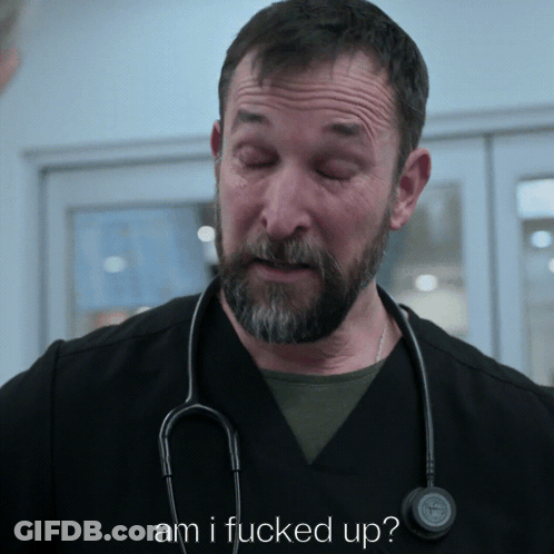 Bearded Man With Stethoscope Asking Am I Fucked Up GIF