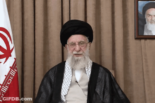 Bearded Man With Turban Glasses Iran Flag GIF