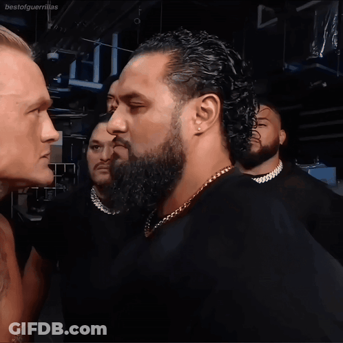 Bearded Men Looking At Each Other GIF