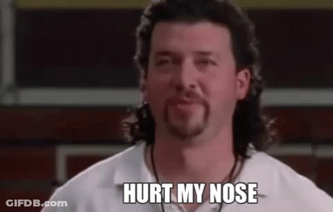 Bearded Mullet Man Saying Hurt My Nose GIF