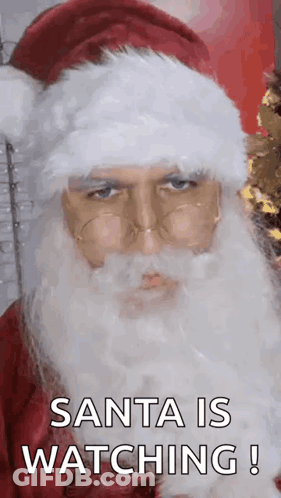 Bearded Santa Claus With Glasses Watching GIF