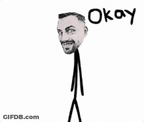 Bearded Stick Figure Saying Okay GIF