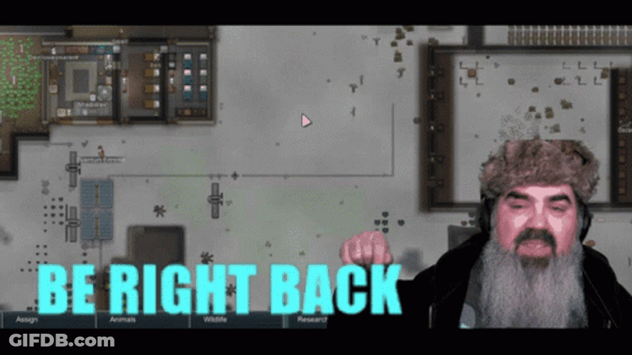 Beardman In Rimworld Game Be Right Back GIF
