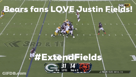 Bears Fans Love Justin Fields And #Extendfields Are Being Used GIF