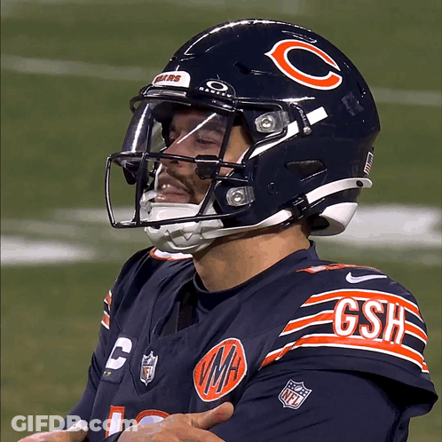 Bears Football Player In Helmet With C GIF