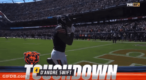 Bears Football Player Kneeling With Tough Down GIF